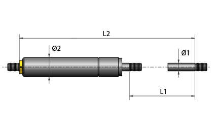 Technical drawing - Gas springs - threads - variload